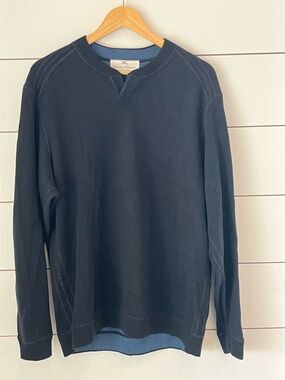 REVERSIBLE Tommy Bahama Men's Black/Blue Crewneck Sweatshirt
